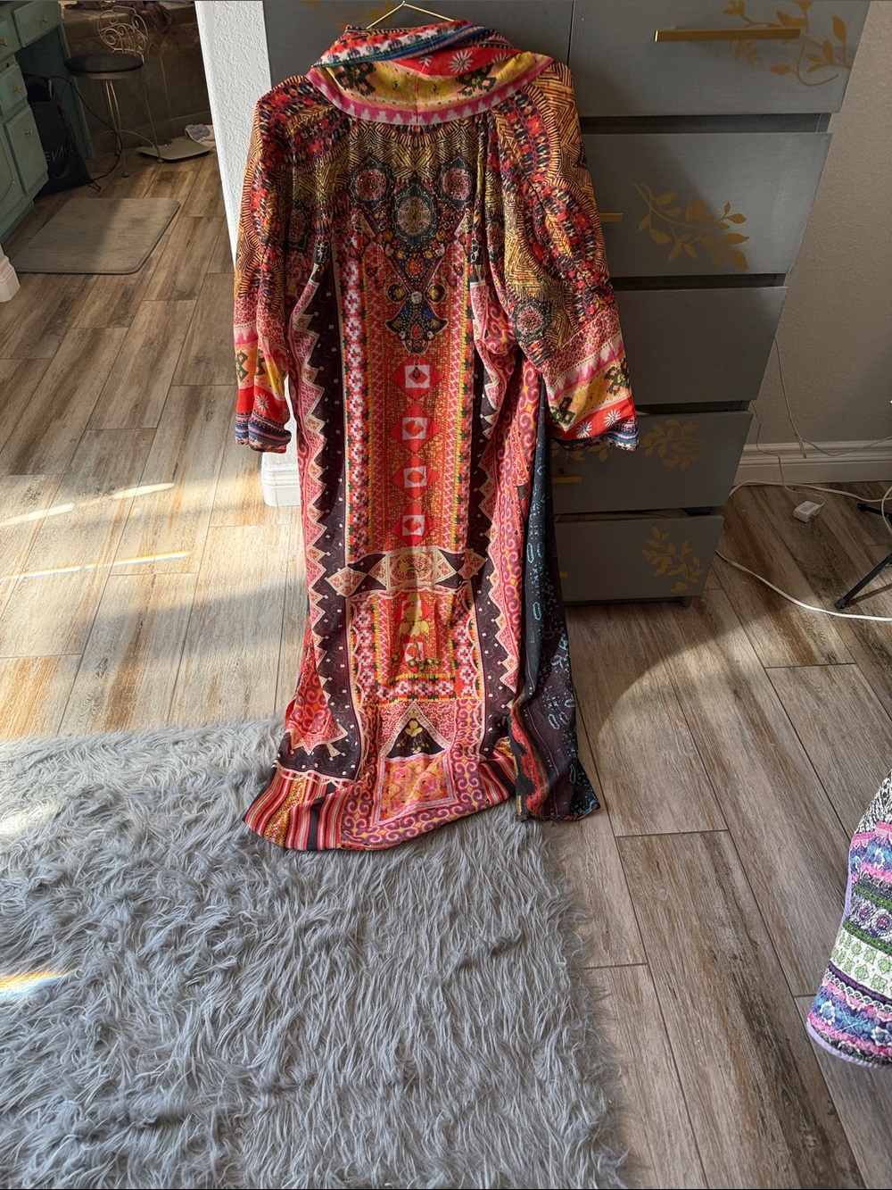 Soft Surroundings Orange Multi Printed Long Tunic - Picture 4 of 11